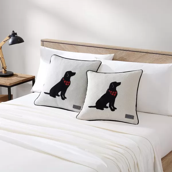 imageEddie Bauer Appliqued Throw Pillow Cover Set Buffalo Plaid Home Dcor Decorative Pillows for Couch Cabin Plaid Dog RedBlack 2 PieceCabin Plaid Dog RedBlack 20 x 20