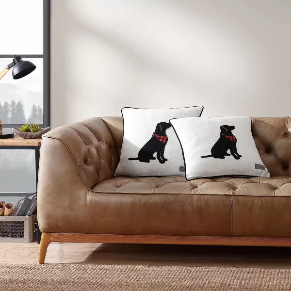 imageEddie Bauer Appliqued Throw Pillow Cover Set Buffalo Plaid Home Dcor Decorative Pillows for Couch Cabin Plaid Dog RedBlack 2 PieceCabin Plaid Dog RedBlack 20 x 20