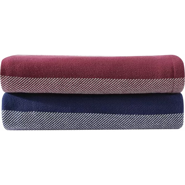 imageEddie Bauer Blanket Lightweight Reversible Cotton Bedding Casual Home Dcor Twin Boylston Red StripeTwin Boylston Red Stripe