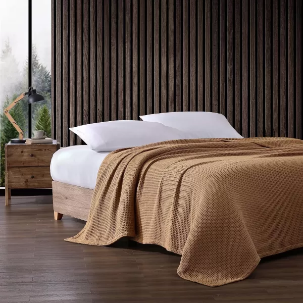 imageEddie Bauer Blanket Soft Waffle Weave Bedding Medium Weight Bedroom Decor Softens Every Wash Twin BrownKing Brown
