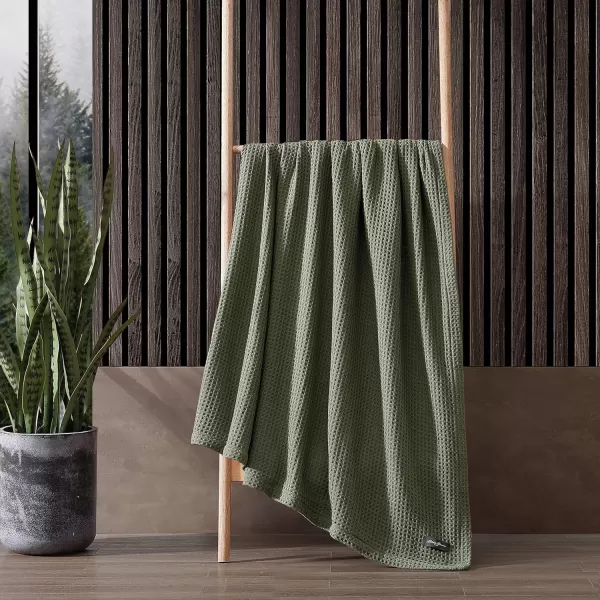 imageEddie Bauer Blanket Soft Waffle Weave Bedding Medium Weight Bedroom Decor Softens Every Wash Twin BrownTwin Green