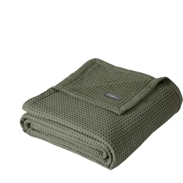 imageEddie Bauer Blanket Soft Waffle Weave Bedding Medium Weight Bedroom Decor Softens Every Wash Twin BrownTwin Green