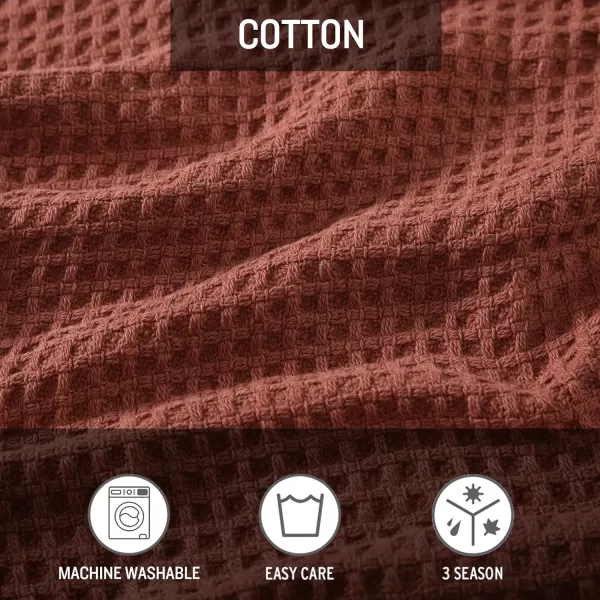imageEddie Bauer Blanket Soft Waffle Weave Bedding Medium Weight Bedroom Decor Softens Every Wash Twin BrownTwin Orange