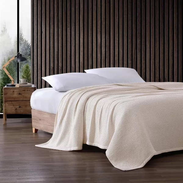 imageEddie Bauer Blanket Soft Waffle Weave Bedding Medium Weight Bedroom Decor Softens Every Wash Twin BrownTwin White