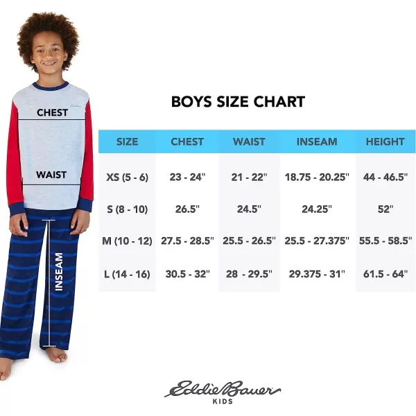 imageEddie Bauer Boys Pajama Set  4 Piece Cozy Fleece Winter Sleepwear Set  Long Sleeve Shirt and Pants Set for Boys 516BlueGrey