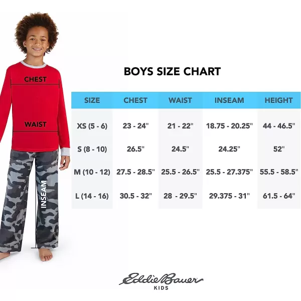 imageEddie Bauer Boys Pajama Set  4 Piece Cozy Fleece Winter Sleepwear Set  Long Sleeve Shirt and Pants Set for Boys 516MaroonRed