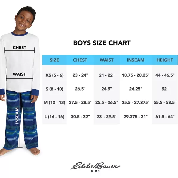 imageEddie Bauer Boys Pajama Set  4 Piece Cozy Fleece Winter Sleepwear Set  Long Sleeve Shirt and Pants Set for Boys 516WhiteBlue