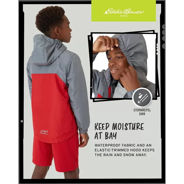 imageEddie Bauer Boys Rain Jacket  Lone Peak Waterproof 3in1 Insulated Windbreaker Coat with Removable Fleece Lining 520Crimson