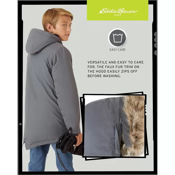 imageEddie Bauer Boys Winter Coat  Waterproof Heavyweight Down Parka Jacket with Faux Fur Hood 320Iron