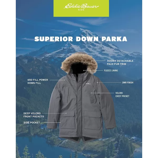 imageEddie Bauer Boys Winter Coat  Waterproof Heavyweight Down Parka Jacket with Faux Fur Hood 320Iron