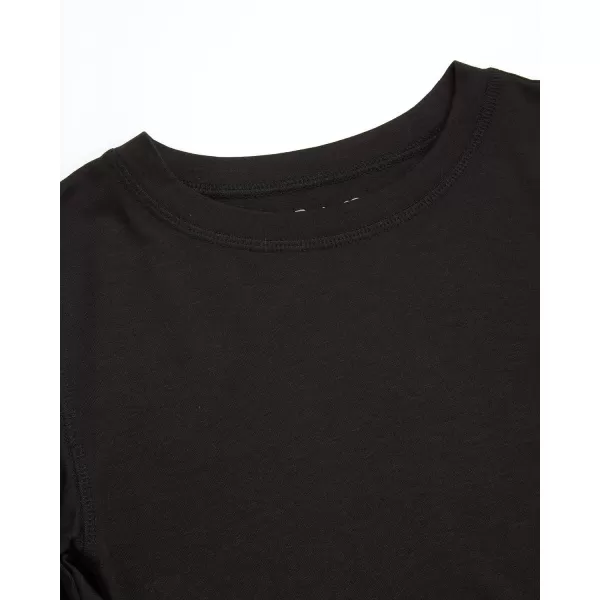 imageEddie Bauer Boys and Girls Thermal Underwear Set  2 Piece Performance Base Layer Long Sleeve TShirt Top and Bottom 516Black