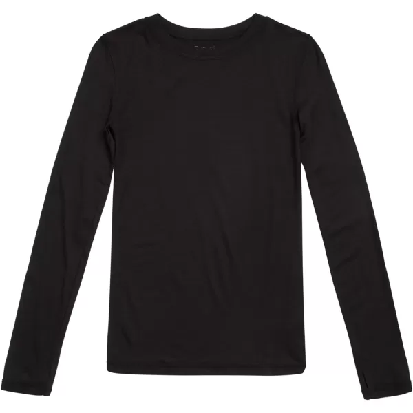 imageEddie Bauer Boys and Girls Thermal Underwear Set  2 Piece Performance Base Layer Long Sleeve TShirt Top and Bottom 516Black