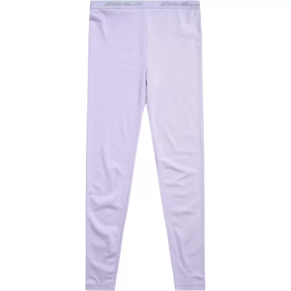 imageEddie Bauer Boys and Girls Thermal Underwear Set  2 Piece Performance Base Layer Long Sleeve TShirt Top and Bottom 516Lavander