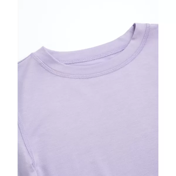 imageEddie Bauer Boys and Girls Thermal Underwear Set  2 Piece Performance Base Layer Long Sleeve TShirt Top and Bottom 516Lavander