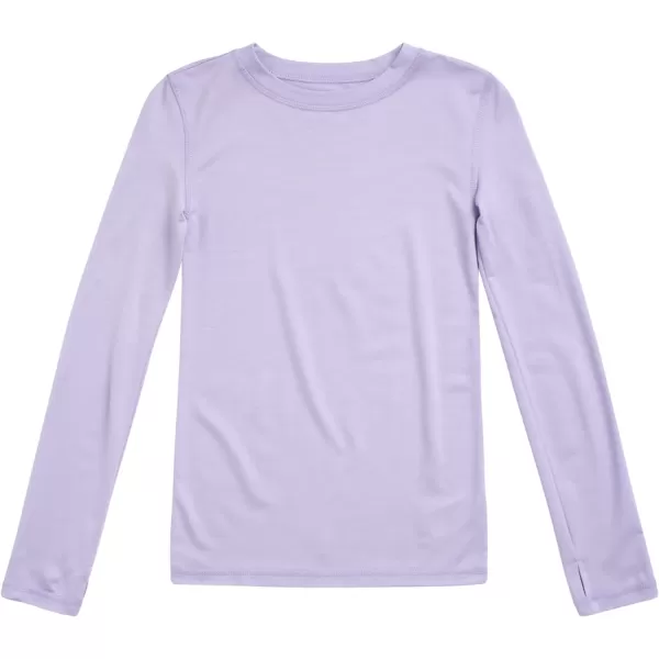 imageEddie Bauer Boys and Girls Thermal Underwear Set  2 Piece Performance Base Layer Long Sleeve TShirt Top and Bottom 516Lavander