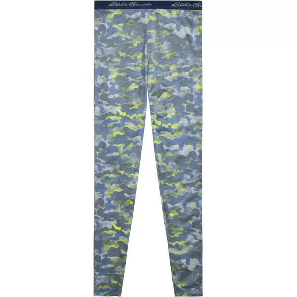 imageEddie Bauer Boys and Girls Thermal Underwear Set  2 Piece Performance Base Layer Long Sleeve TShirt Top and Bottom 516Lime Green