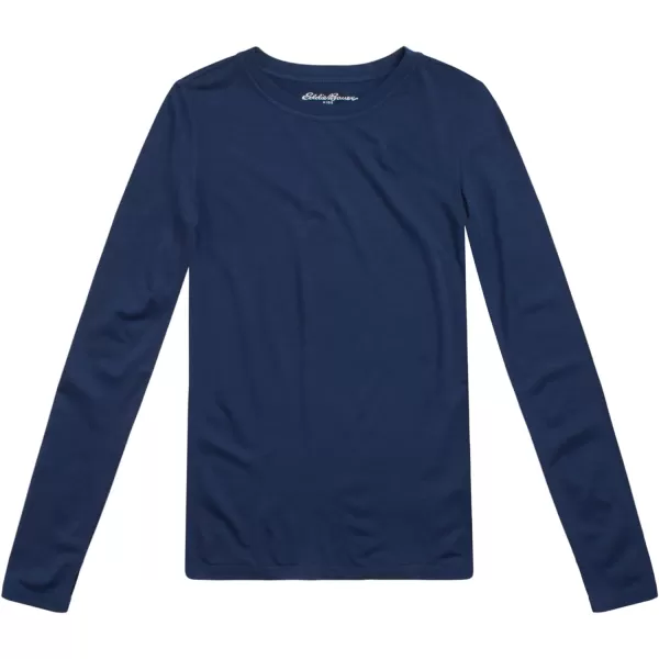 imageEddie Bauer Boys and Girls Thermal Underwear Set  2 Piece Performance Base Layer Long Sleeve TShirt Top and Bottom 516Navy Blue