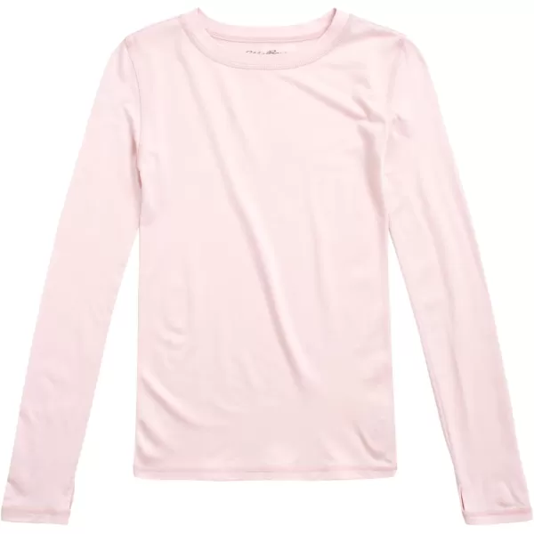 imageEddie Bauer Boys and Girls Thermal Underwear Set  2 Piece Performance Base Layer Long Sleeve TShirt Top and Bottom 516Soft Pink
