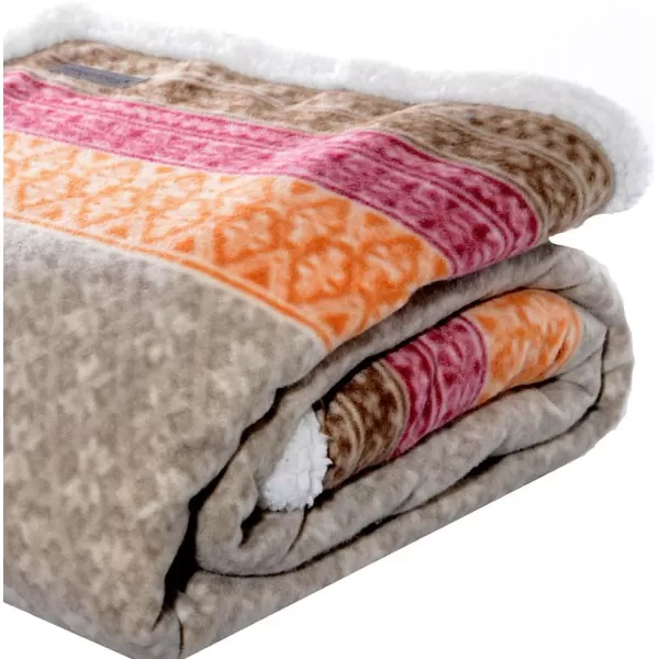 imageEddie Bauer Brushed Throw Blanket Reversible Sherpa amp Brushed Fleece Lightweight Home Decor for Bed or Couch Fair Isle MidnightFair Isle Khaki