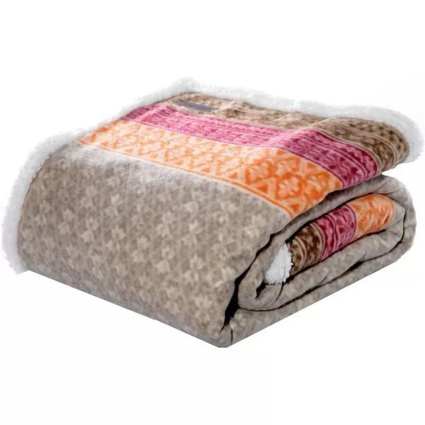 imageEddie Bauer Brushed Throw Blanket Reversible Sherpa amp Brushed Fleece Lightweight Home Decor for Bed or Couch Fair Isle MidnightFair Isle Khaki