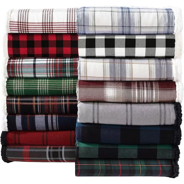 imageEddie Bauer Brushed Throw Blanket Reversible Sherpa amp Brushed Fleece Lightweight Home Decor for Bed or Couch Fair Isle MidnightNordic Midnight