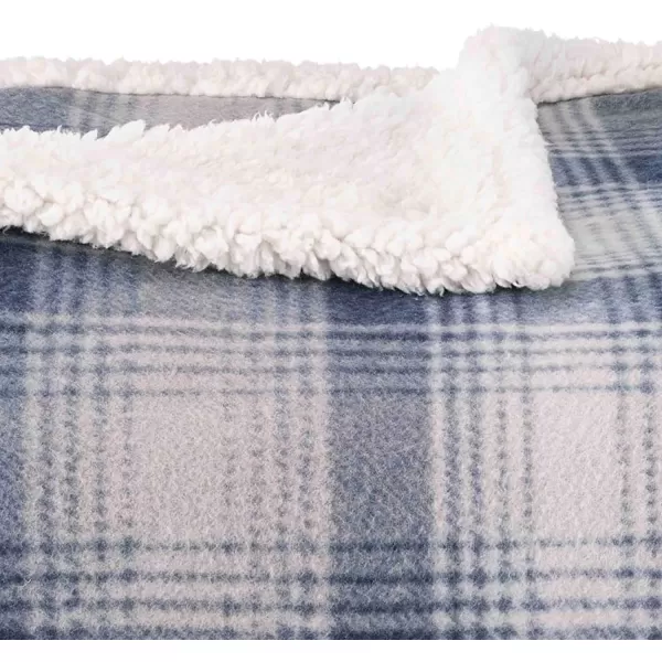 imageEddie Bauer Brushed Throw Blanket Reversible Sherpa amp Brushed Fleece Lightweight Home Decor for Bed or Couch Fair Isle MidnightNordic Midnight