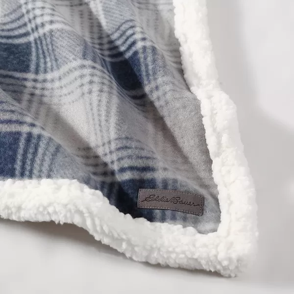 imageEddie Bauer Brushed Throw Blanket Reversible Sherpa amp Brushed Fleece Lightweight Home Decor for Bed or Couch Fair Isle MidnightNordic Midnight