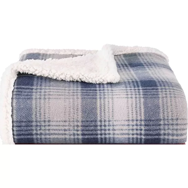 imageEddie Bauer Brushed Throw Blanket Reversible Sherpa amp Brushed Fleece Lightweight Home Decor for Bed or Couch Fair Isle MidnightNordic Midnight