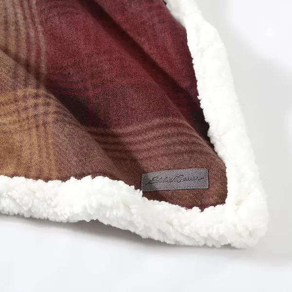 imageEddie Bauer Brushed Throw Blanket Reversible Sherpa amp Brushed Fleece Lightweight Home Decor for Bed or Couch Fair Isle MidnightNordic Raisin