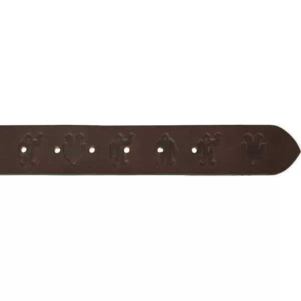 imageEddie Bauer Embossed Sasquatch Harness Leather BeltEddie Bauer Embossed Sasquatch Harness Leather Belt