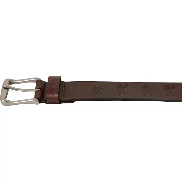 imageEddie Bauer Embossed Sasquatch Harness Leather BeltEddie Bauer Embossed Sasquatch Harness Leather Belt