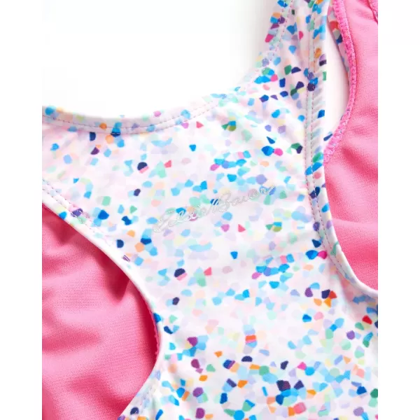 imageEddie Bauer Girls OnePiece Swimsuit  UPF 50 Quick Dry OnePiece Bathing Suit for Girls SXLBright White