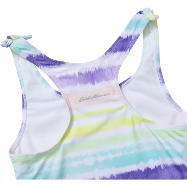 imageEddie Bauer Girls OnePiece Swimsuit  UPF 50 Quick Dry OnePiece Bathing Suit for Girls SXLStriped Rainbow