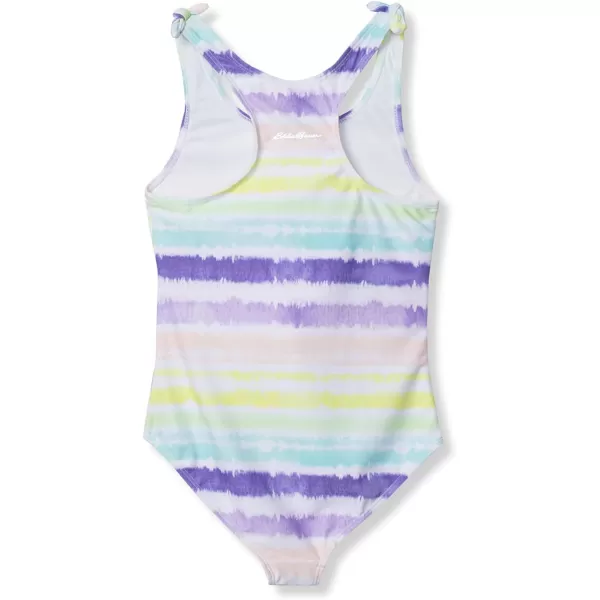 imageEddie Bauer Girls OnePiece Swimsuit  UPF 50 Quick Dry OnePiece Bathing Suit for Girls SXLStriped Rainbow