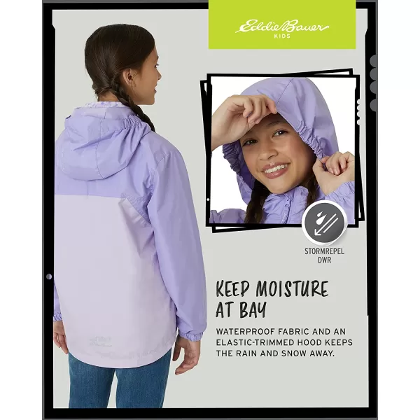 imageEddie Bauer Girls Rain Jacket  Lone Peak Waterproof 3 in 1 Insulated Windbreaker Coat with Removable Fleece Lining 520Lavander