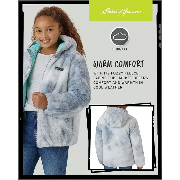 imageEddie Bauer Girls Reversible Jacket  Deer Harbor Waterproof Lightweight Puffer Coat with Faux Shearling Lining 520Aqua