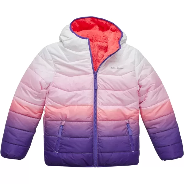 imageEddie Bauer Girls Reversible Jacket  Deer Harbor Waterproof Lightweight Puffer Coat with Faux Shearling Lining 520Blush
