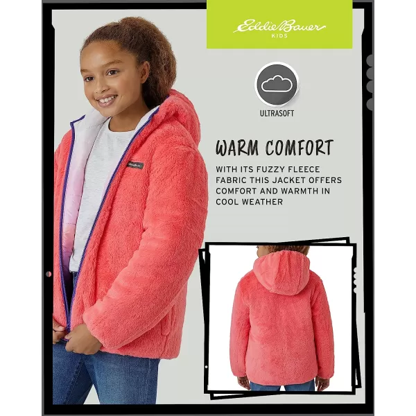 imageEddie Bauer Girls Reversible Jacket  Deer Harbor Waterproof Lightweight Puffer Coat with Faux Shearling Lining 520Blush