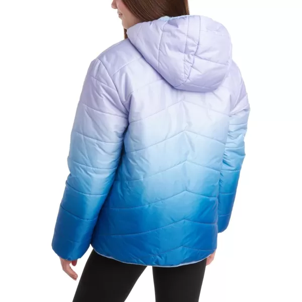 imageEddie Bauer Girls Reversible Jacket  Deer Harbor Waterproof Lightweight Puffer Coat with Faux Shearling Lining 520Lavender