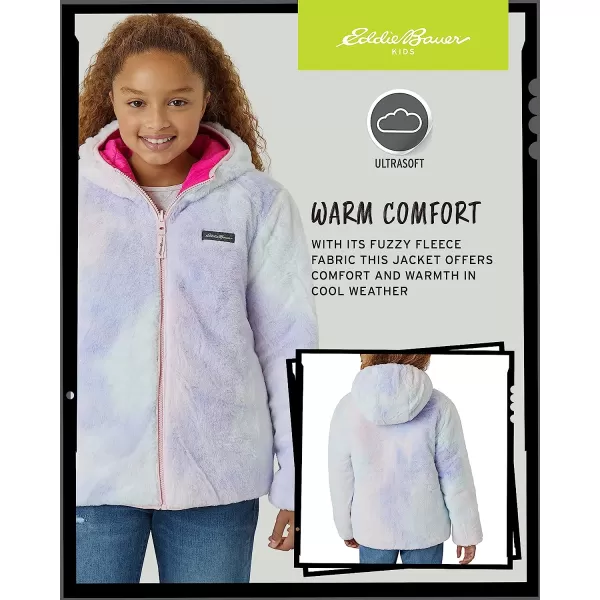 imageEddie Bauer Girls Reversible Jacket  Deer Harbor Waterproof Lightweight Puffer Coat with Faux Shearling Lining 520Magenta
