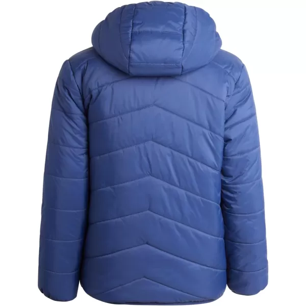 imageEddie Bauer Girls Reversible Jacket  Deer Harbor Waterproof Lightweight Puffer Coat with Faux Shearling Lining 520Navy Blue