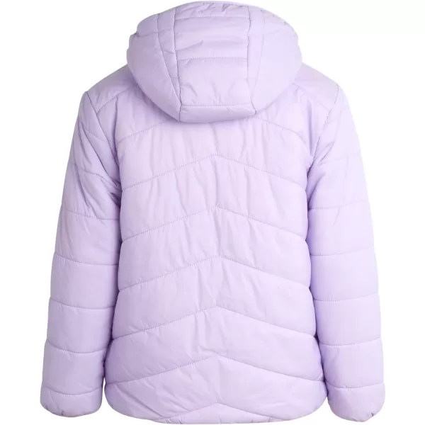 imageEddie Bauer Girls Reversible Jacket  Deer Harbor Waterproof Lightweight Puffer Coat with Faux Shearling Lining 520Pastel Lilac