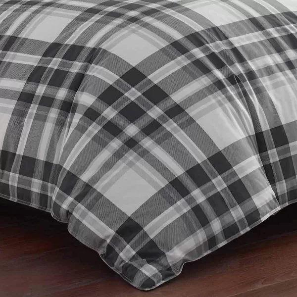 imageEddie Bauer Home  Coal Creek Collection  100 Cotton Soft amp Cozy Premium Quality Plaid Comforter with Matching Sham 2Piece Bedding Set Twin GreyGrey Twin