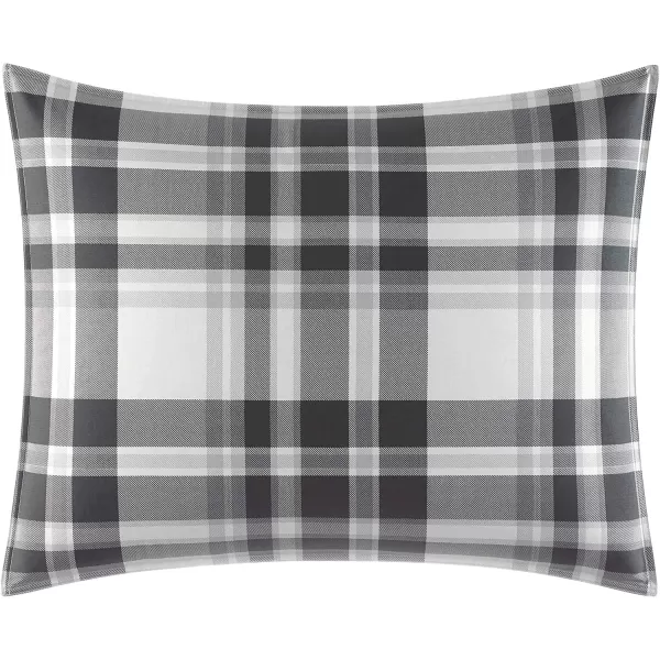imageEddie Bauer Home  Coal Creek Collection  100 Cotton Soft amp Cozy Premium Quality Plaid Comforter with Matching Sham 2Piece Bedding Set Twin GreyGrey FullQueen