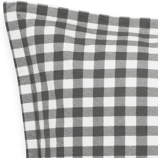 imageEddie Bauer Home  Euro Sham Set Cotton Reversible Pillow Covers with Hidden Zipper Kingston Navy 2 PieceCharcoal