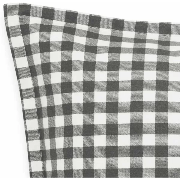 imageEddie Bauer Home  Euro Sham Set Cotton Reversible Pillow Covers with Hidden Zipper Kingston Navy 2 PieceNavy