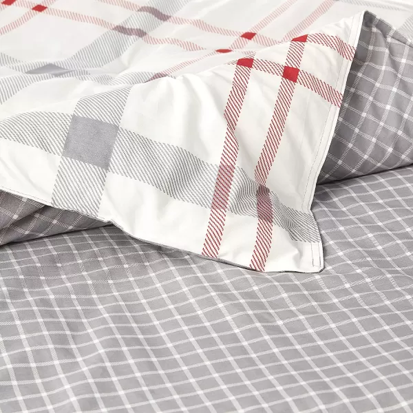 imageEddie Bauer Home  Portage Bay Collection  100 Cotton Soft amp Cozy Premium Quality Plaid Comforter with Matching Shams Twin GreyTwin
