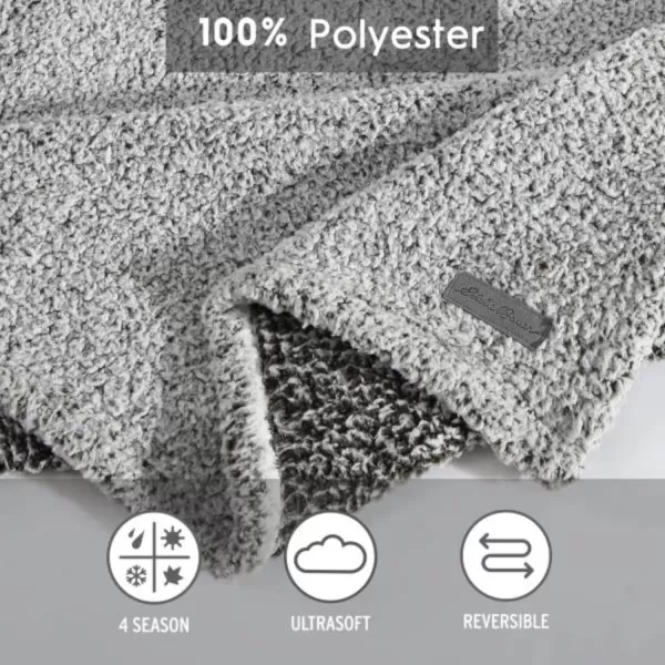 imageEddie Bauer Home  Sherpa Collection  Throw  Super Soft amp Cozy Mingled Sherpa Reversible Bedding Medium Weight amp Warm Prefect for Couch or Bed Charcoal50 x 60 Charcoal
