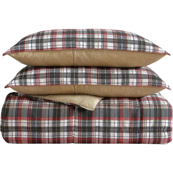 imageEddie Bauer Home Comforters Reversible Alt Down Bedding with Matching Sham Home Decor for Colder Months Twin Rugged NavyGreenAstoria RedCharcoal FullQueen