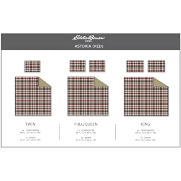 imageEddie Bauer Home Comforters Reversible Alt Down Bedding with Matching Sham Home Decor for Colder Months Twin Rugged NavyGreenAstoria RedCharcoal FullQueen
